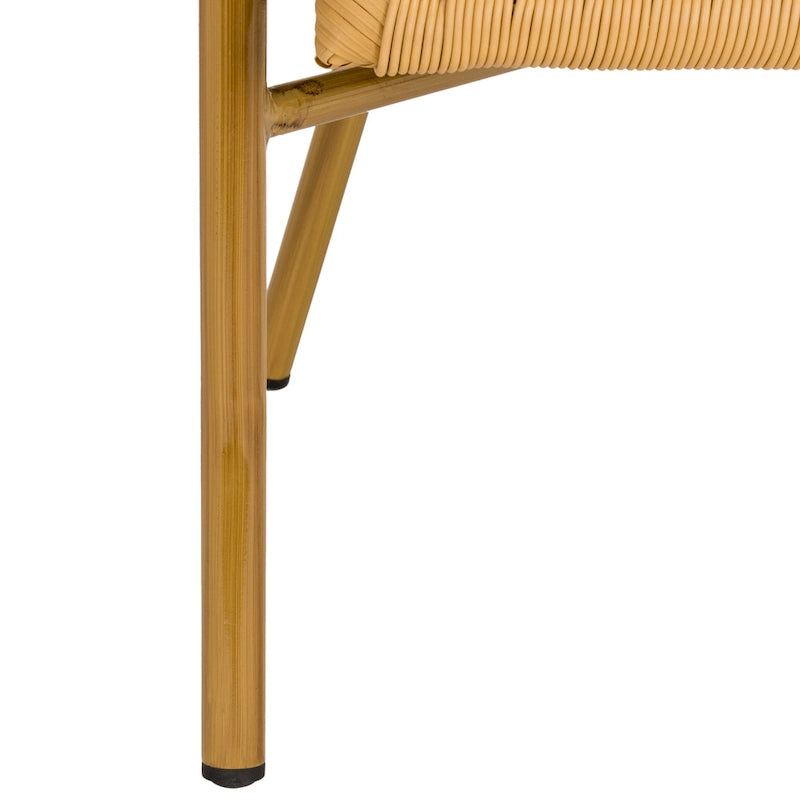 Fauteuil empilable SAFAVIEH Savana, coloris naturel/marron clair (lot de 2) - 53 cm (L) x 86 cm (P) x 61 cm (H)