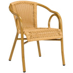 Fauteuil empilable SAFAVIEH Savana, coloris naturel/marron clair (lot de 2) - 53 cm (L) x 86 cm (P) x 61 cm (H)