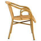 Fauteuil empilable SAFAVIEH Savana, coloris naturel/marron clair (lot de 2) - 53 cm (L) x 86 cm (P) x 61 cm (H)