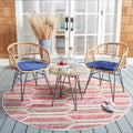Ensemble de 3 chaises longues de jardin SAFAVIEH en rotin à motif cachemire - 61 cm (L) x 61 cm (P) x 76 cm (H)