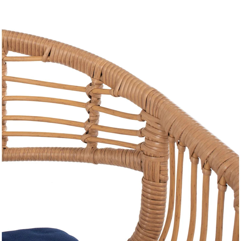 Ensemble de 3 chaises longues de jardin SAFAVIEH en rotin à motif cachemire - 61 cm (L) x 61 cm (P) x 76 cm (H)