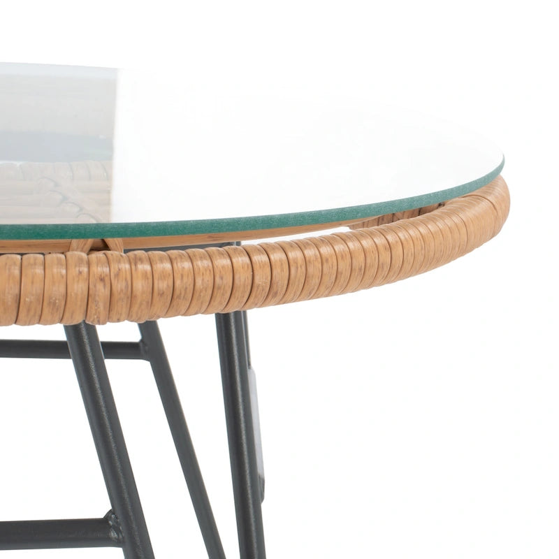 Ensemble de 3 chaises longues de jardin SAFAVIEH en rotin à motif cachemire - 61 cm (L) x 61 cm (P) x 76 cm (H)