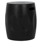 Table d'appoint ronde moderne en béton noir SAFAVIEH Hasmik pour intérieur/extérieur - 40 cm (L) x 40 cm (l) x 45 cm (H) - 40,6 cm (L) x 40,6 cm (P) x 45,7 cm (H)