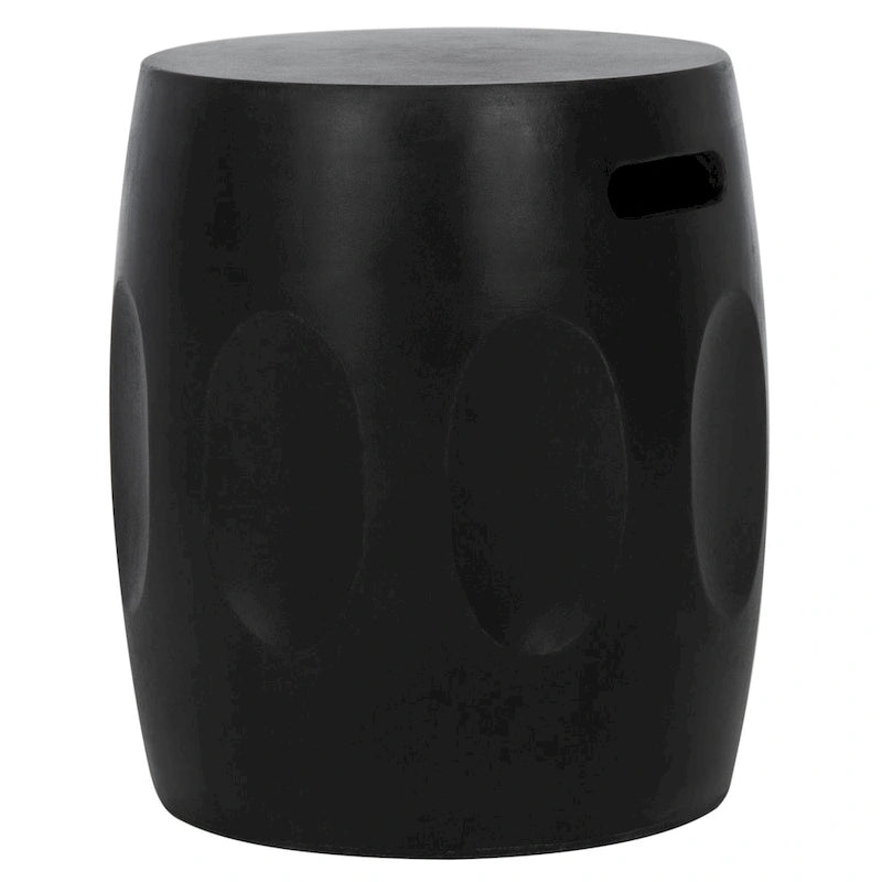 Table d'appoint ronde moderne en béton noir SAFAVIEH Hasmik pour intérieur/extérieur - 40 cm (L) x 40 cm (l) x 45 cm (H) - 40,6 cm (L) x 40,6 cm (P) x 45,7 cm (H)