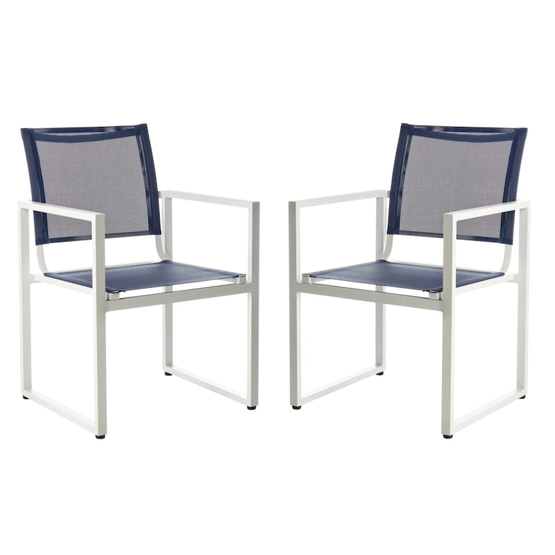 Chaise empilable d'extérieur SAFAVIEH Aiyana (lot de 2) - 56 cm (L) x 58 cm (P) x 84 cm (H) - 56 cm (L) x 84 cm (P) x 58 cm (H)