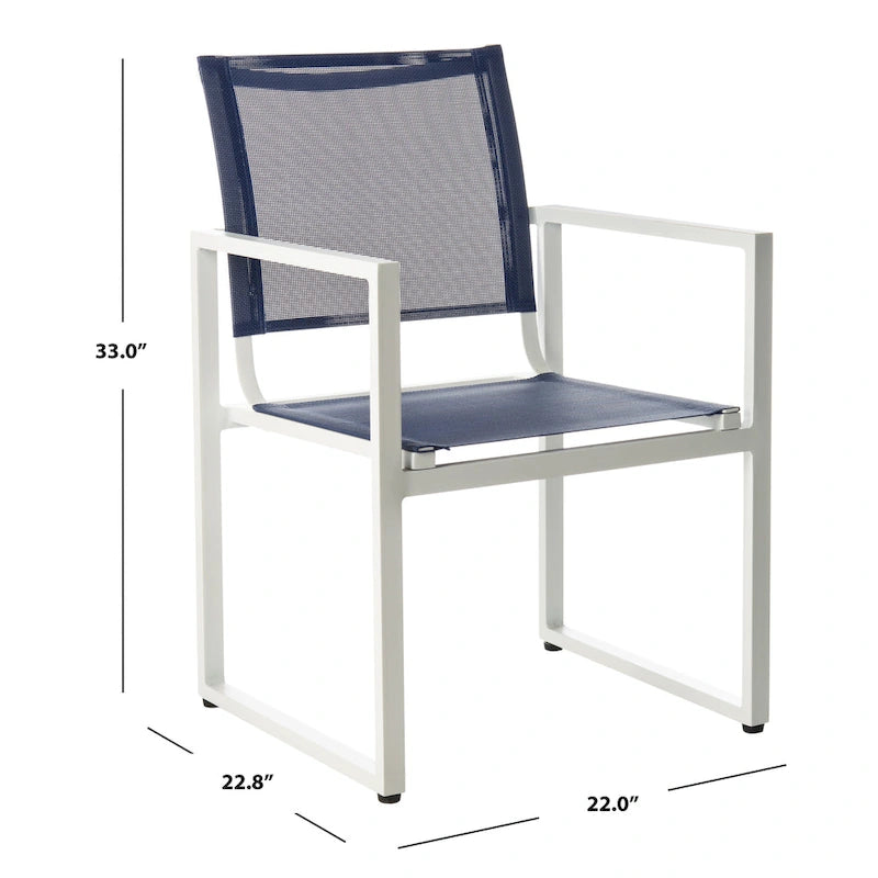 Chaise empilable d'extérieur SAFAVIEH Aiyana (lot de 2) - 56 cm (L) x 58 cm (P) x 84 cm (H) - 56 cm (L) x 84 cm (P) x 58 cm (H)