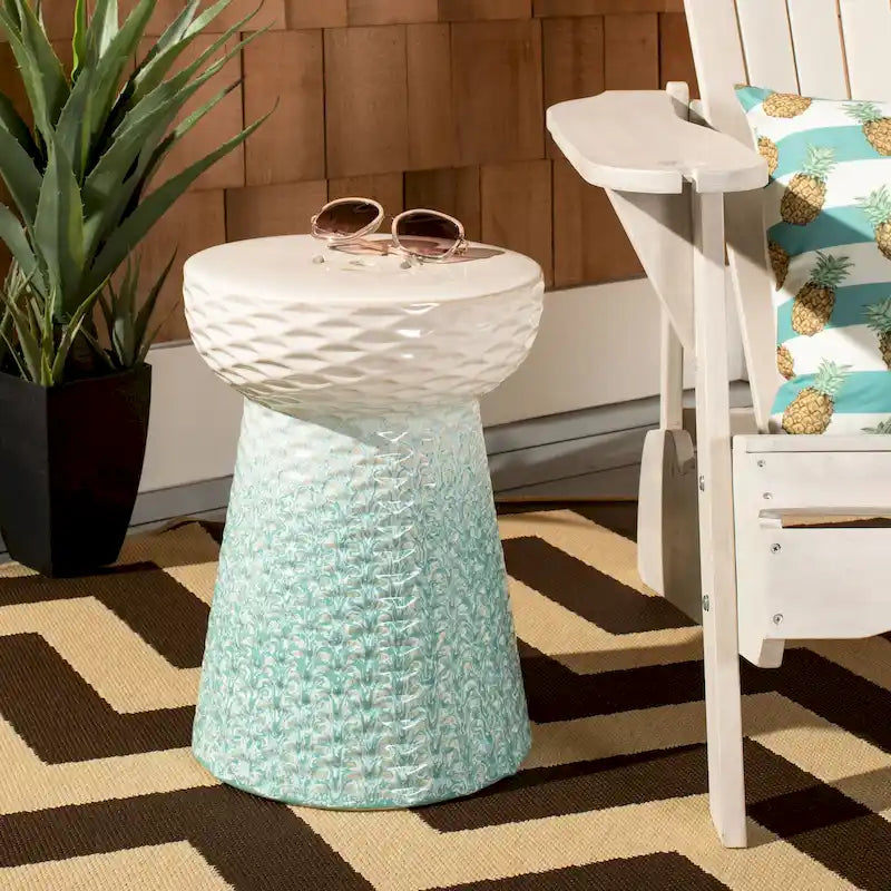 Tabouret de jardin décoratif en céramique SAFAVIEH Zetta pour intérieur/extérieur
