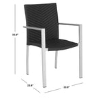 Chaises empilables noires SAFAVIEH Shelvie pour intérieur/extérieur (lot de 2) - 56 cm (L) x 58 cm (P) x 89 cm (H)
