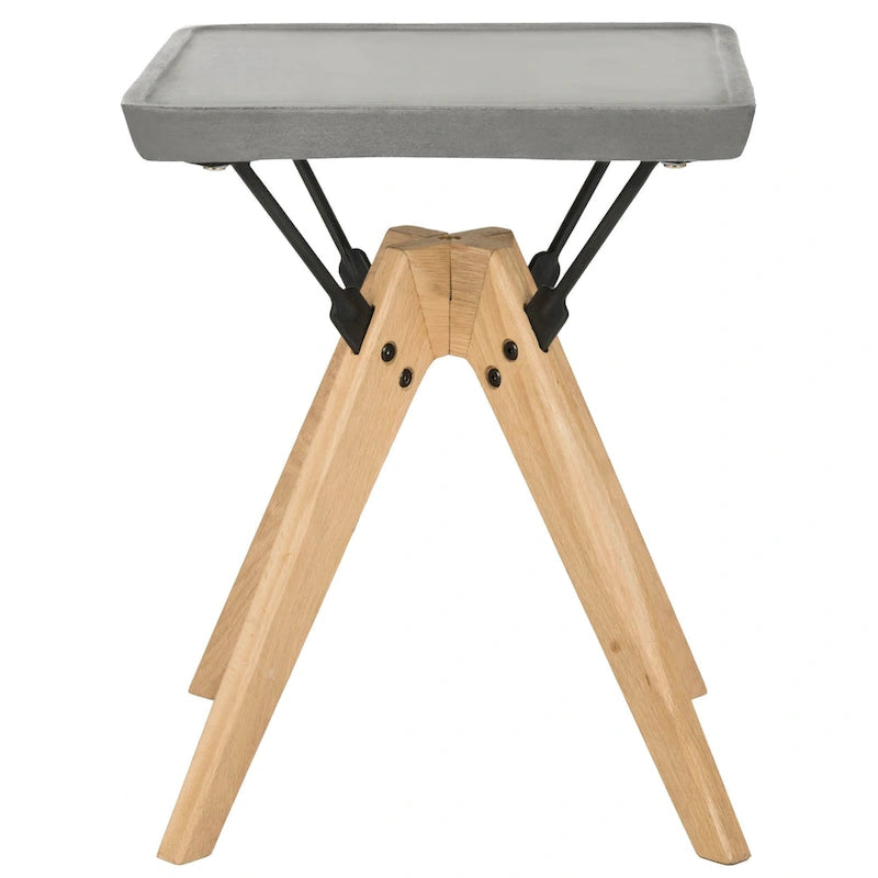 Table d'appoint d'extérieur SAFAVIEH Armance moderne gris foncé - 46 x 46 x 50 cm (18 x 18 x 20 pouces)