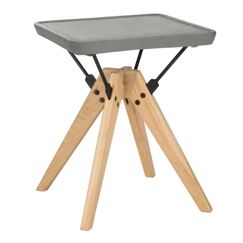 Table d'appoint d'extérieur SAFAVIEH Armance moderne gris foncé - 46 x 46 x 50 cm (18 x 18 x 20 pouces)