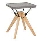 Table d'appoint d'extérieur SAFAVIEH Armance moderne gris foncé - 46 x 46 x 50 cm (18 x 18 x 20 pouces)