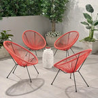 Fauteuil hamac tressé en acier et rotin PE Anson Outdoor (lot de 4) par Christopher Knight Home