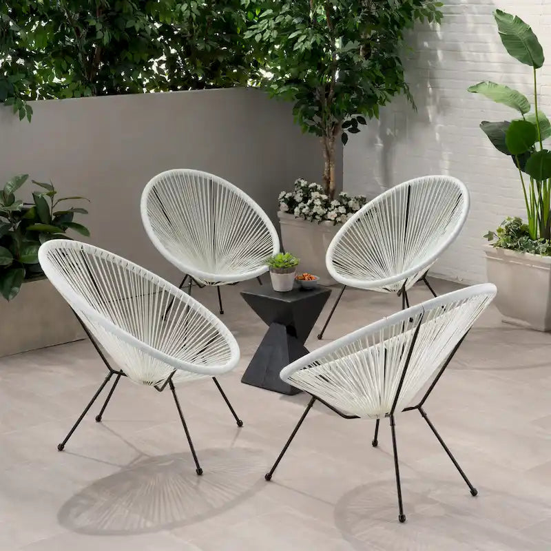 Fauteuil hamac tressé en acier et rotin PE Anson Outdoor (lot de 4) par Christopher Knight Home