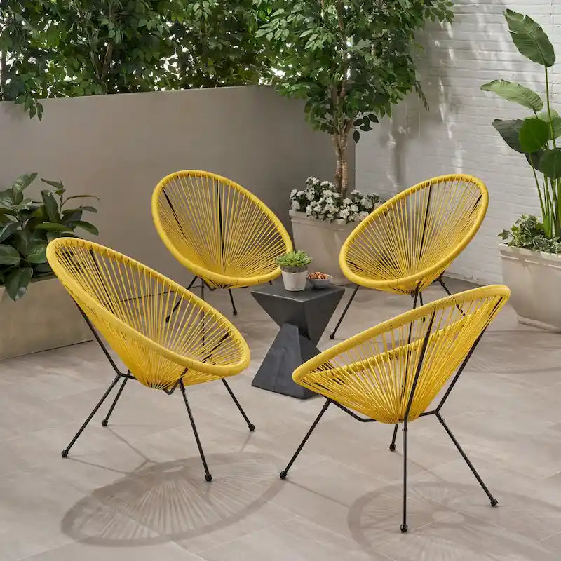 Fauteuil hamac tressé en acier et rotin PE Anson Outdoor (lot de 4) par Christopher Knight Home