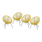 Fauteuil hamac tressé en acier et rotin PE Anson Outdoor (lot de 4) par Christopher Knight Home