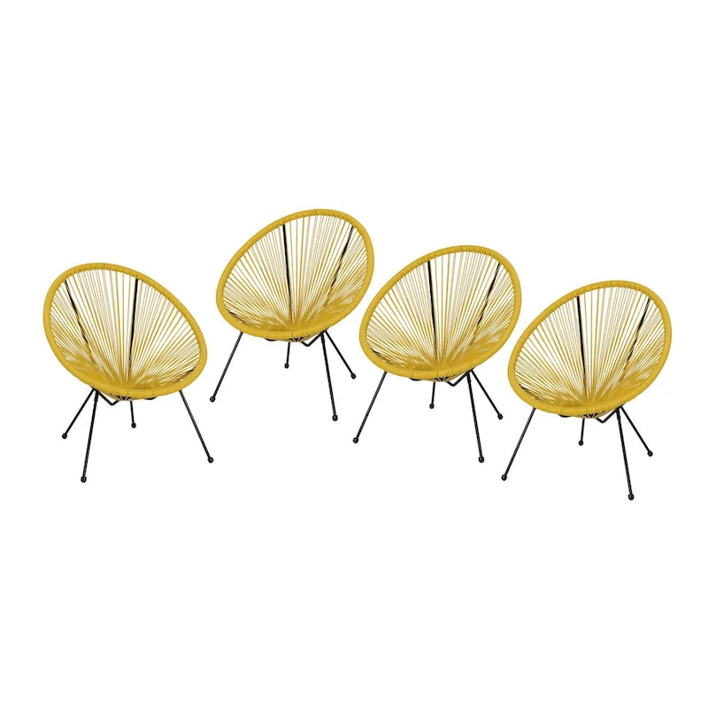 Fauteuil hamac tressé en acier et rotin PE Anson Outdoor (lot de 4) par Christopher Knight Home