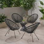 Fauteuil hamac tressé en acier et rotin PE Anson Outdoor (lot de 4) par Christopher Knight Home