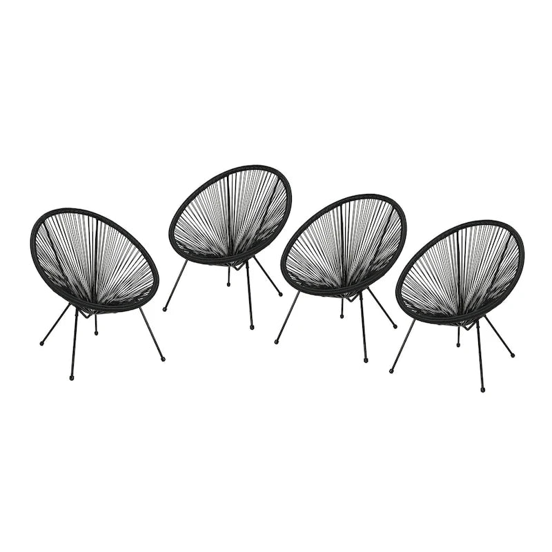 Fauteuil hamac tressé en acier et rotin PE Anson Outdoor (lot de 4) par Christopher Knight Home