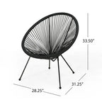 Fauteuil hamac tressé en acier et rotin PE Anson Outdoor (lot de 4) par Christopher Knight Home