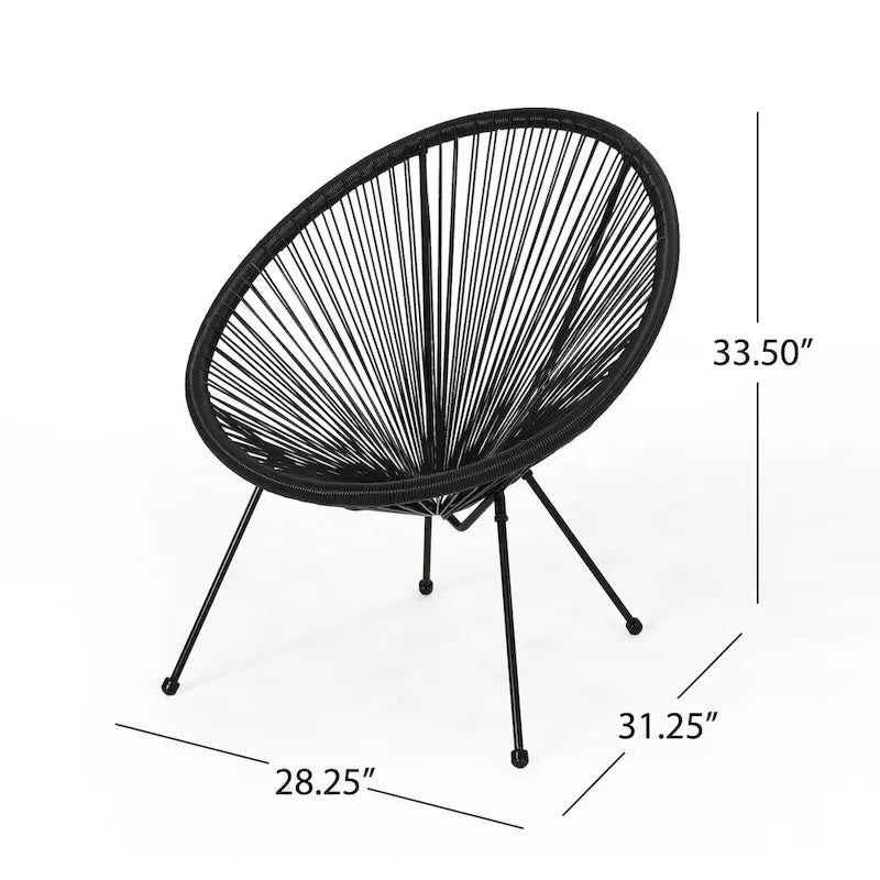 Fauteuil hamac tressé en acier et rotin PE Anson Outdoor (lot de 4) par Christopher Knight Home