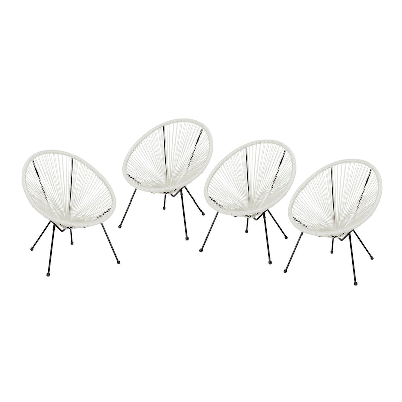 Fauteuil hamac tressé en acier et rotin PE Anson Outdoor (lot de 4) par Christopher Knight Home