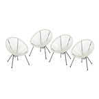 Fauteuil hamac tressé en acier et rotin PE Anson Outdoor (lot de 4) par Christopher Knight Home