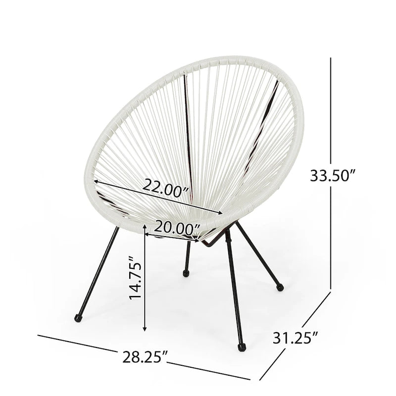 Fauteuil hamac tressé en acier et rotin PE Anson Outdoor (lot de 4) par Christopher Knight Home