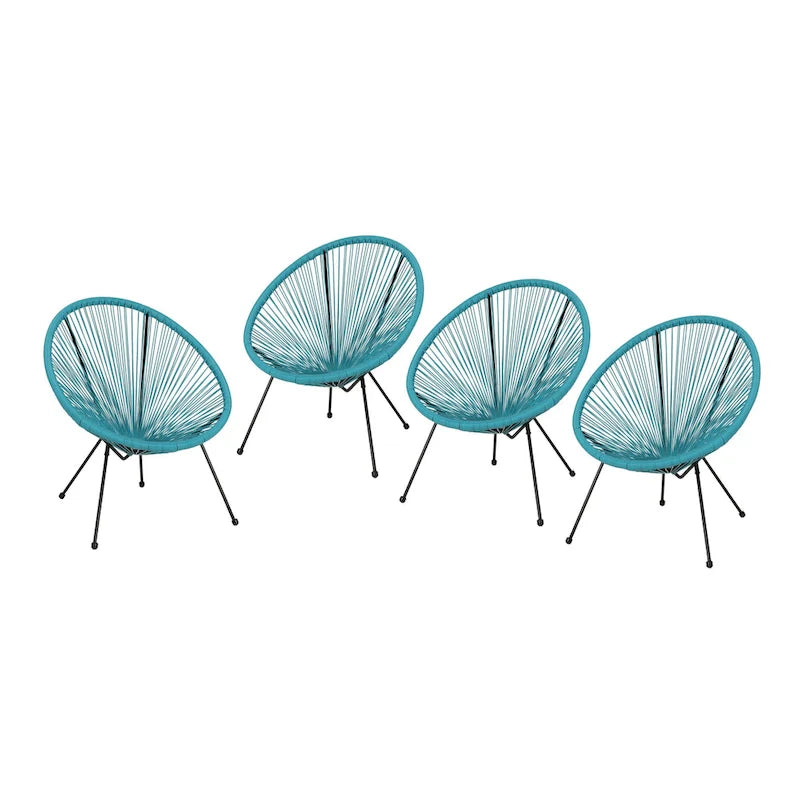 Fauteuil hamac tressé en acier et rotin PE Anson Outdoor (lot de 4) par Christopher Knight Home