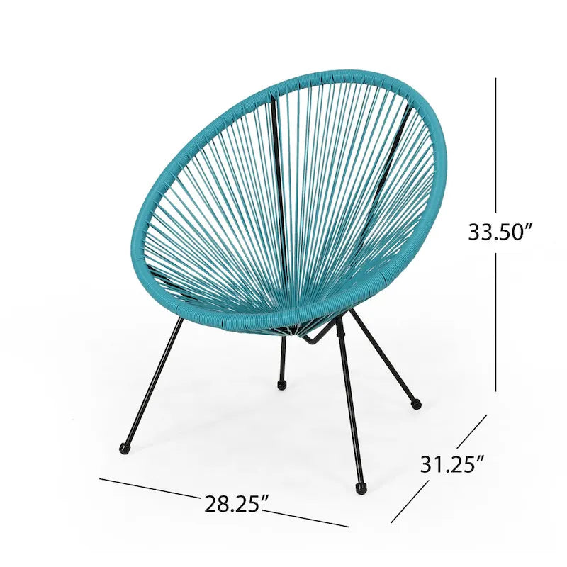 Fauteuil hamac tressé en acier et rotin PE Anson Outdoor (lot de 4) par Christopher Knight Home