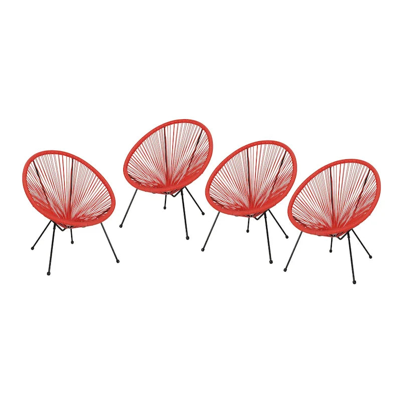 Fauteuil hamac tressé en acier et rotin PE Anson Outdoor (lot de 4) par Christopher Knight Home