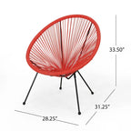 Fauteuil hamac tressé en acier et rotin PE Anson Outdoor (lot de 4) par Christopher Knight Home