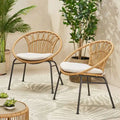 Chaises d'extérieur Banya en imitation osier (lot de 2) par Christopher Knight Home