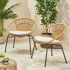 Chaises d'extérieur Banya en imitation osier (lot de 2) par Christopher Knight Home