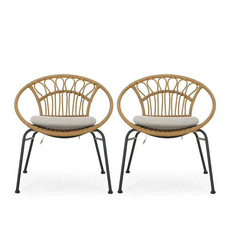 Chaises d'extérieur Banya en imitation osier (lot de 2) par Christopher Knight Home