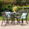 Austin Outdoor 5-piece Cast Aluminum Square Dining Set by Christopher Knight Home