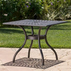 Ensemble de salle à manger carré 5 pièces en aluminium moulé Austin Outdoor par Christopher Knight Home