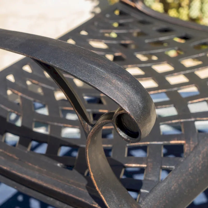 Ensemble de salle à manger carré 5 pièces en aluminium moulé Austin Outdoor par Christopher Knight Home