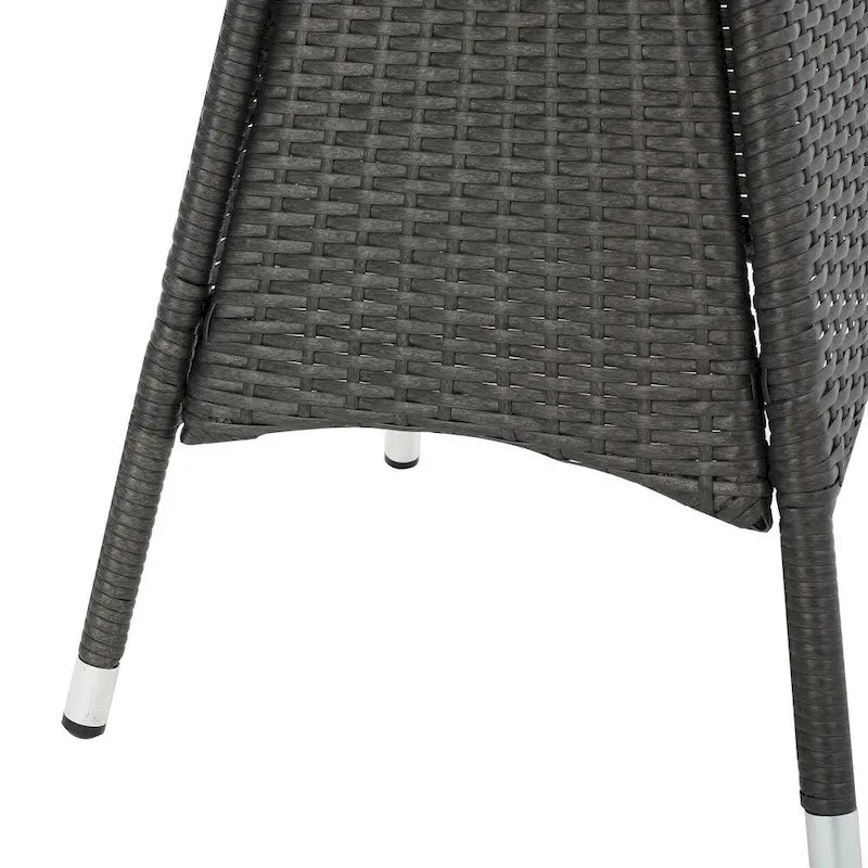 Ensemble bistro rond en résine tressée 3 pièces Hillhurst Outdoor avec trou pour parasol et coussins par Christopher Knight Home - Non disponible