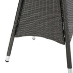 Ensemble bistro rond en résine tressée 3 pièces Hillhurst Outdoor avec trou pour parasol et coussins par Christopher Knight Home - Non disponible
