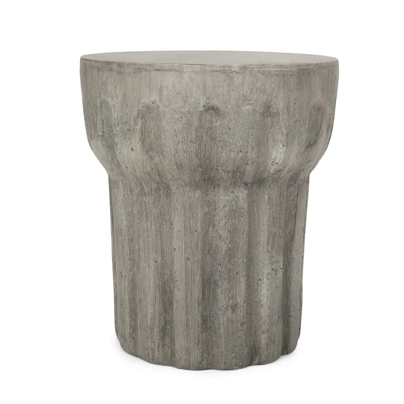 Table d'appoint d'extérieur Delphinus, style contemporain, en béton léger, par Christopher Knight Home - 40 cm (L) x 40 cm (P) x 46 cm (H)