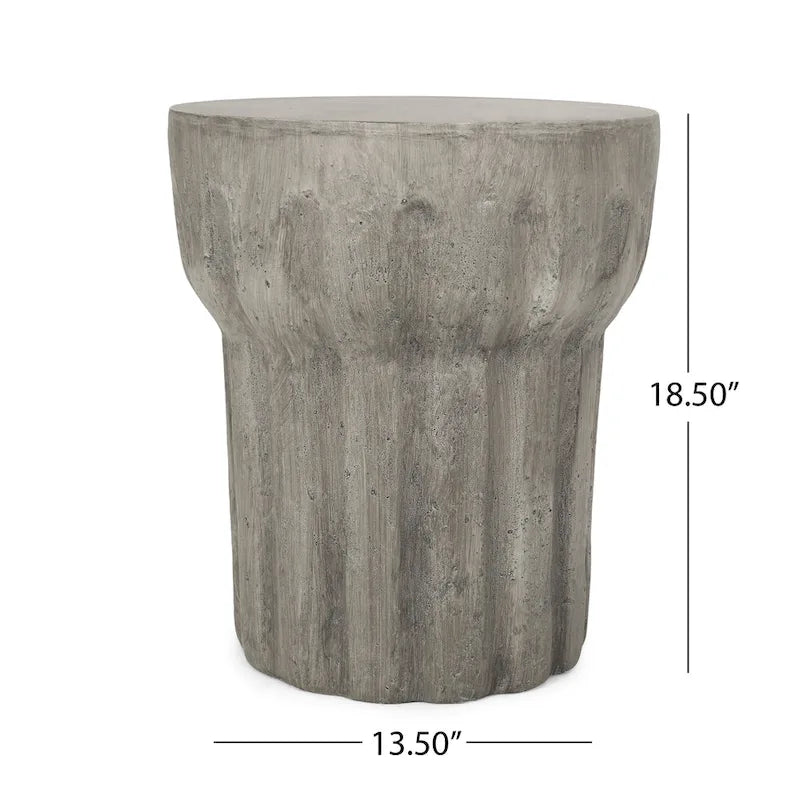 Table d'appoint d'extérieur Delphinus, style contemporain, en béton léger, par Christopher Knight Home - 40 cm (L) x 40 cm (P) x 46 cm (H)