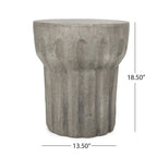 Table d'appoint d'extérieur Delphinus, style contemporain, en béton léger, par Christopher Knight Home - 40 cm (L) x 40 cm (P) x 46 cm (H)
