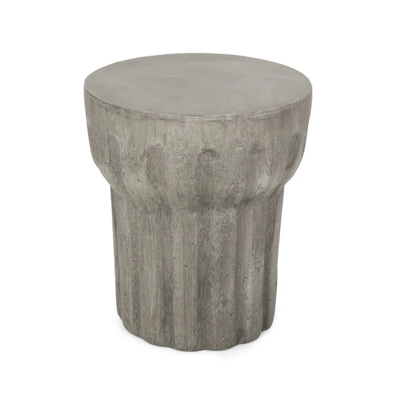 Table d'appoint d'extérieur Delphinus, style contemporain, en béton léger, par Christopher Knight Home - 40 cm (L) x 40 cm (P) x 46 cm (H)