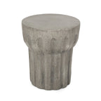 Table d'appoint d'extérieur Delphinus, style contemporain, en béton léger, par Christopher Knight Home - 40 cm (L) x 40 cm (P) x 46 cm (H)