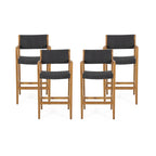 Tabourets de bar d'extérieur Genesee en acacia et osier (lot de 4) par Christopher Knight Home