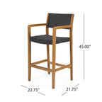 Tabourets de bar d'extérieur Genesee en acacia et osier (lot de 4) par Christopher Knight Home