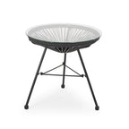 Table d'appoint d'extérieur moderne en osier Nusa avec plateau en verre trempé par Christopher Knight Home