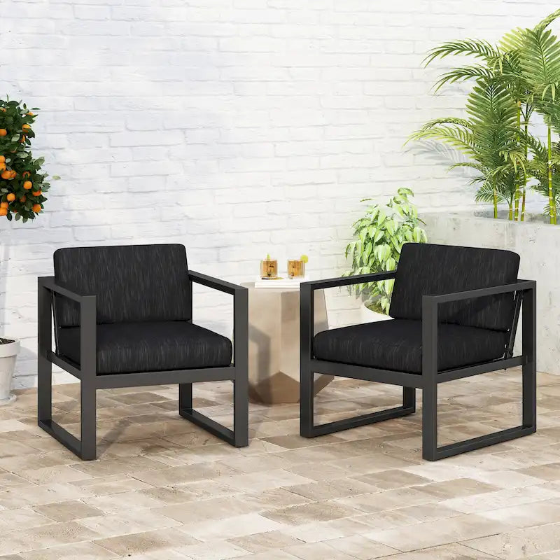 Fauteuils de jardin Navan en aluminium (lot de 2) par Christopher Knight Home