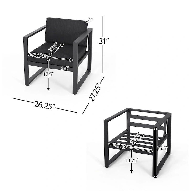 Fauteuils de jardin Navan en aluminium (lot de 2) par Christopher Knight Home