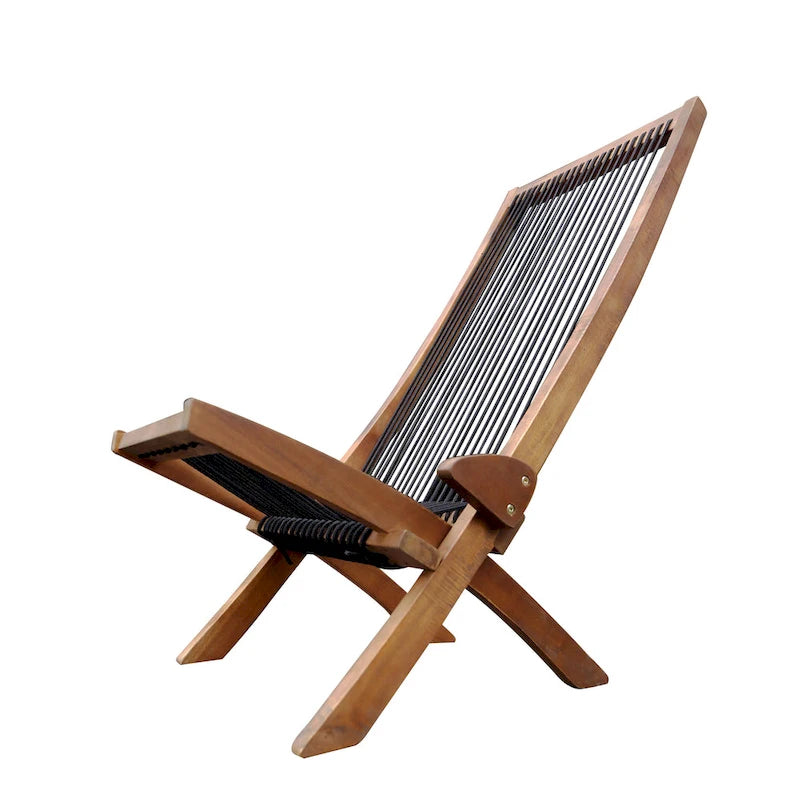 chaise pliante en bois tressé